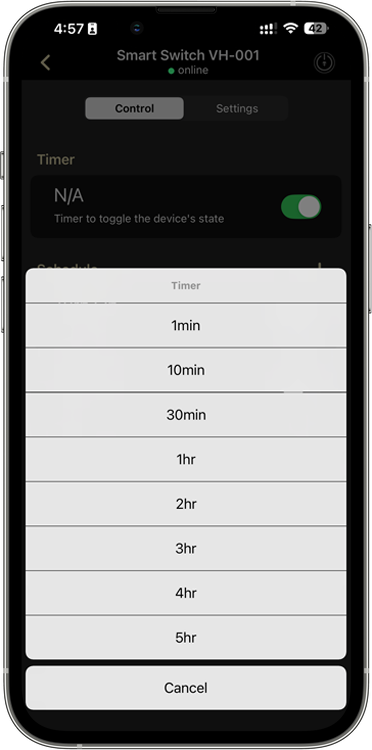VH-001 Timer Setting