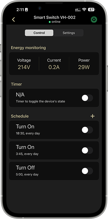 VH-002 Real-time monitoring